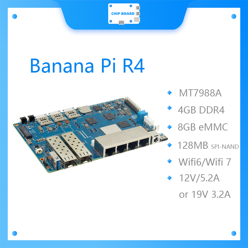 Mtk mt7988a,wifi 7, 4g ram,8g  - Bananapi Bpi R4 Wifi 7 のレビューと価格
